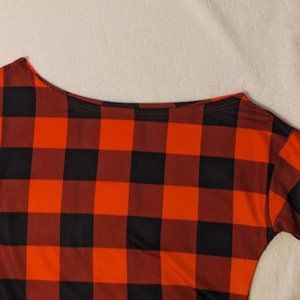 Red & Black Women's Off the Shoulder Long Sleeved Top